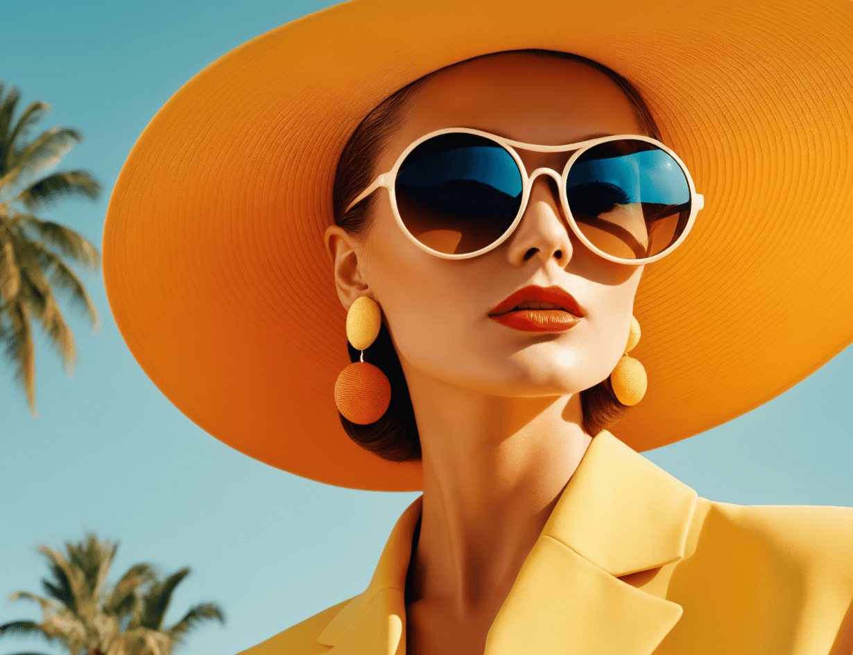 woman with sun hat wearing glasses